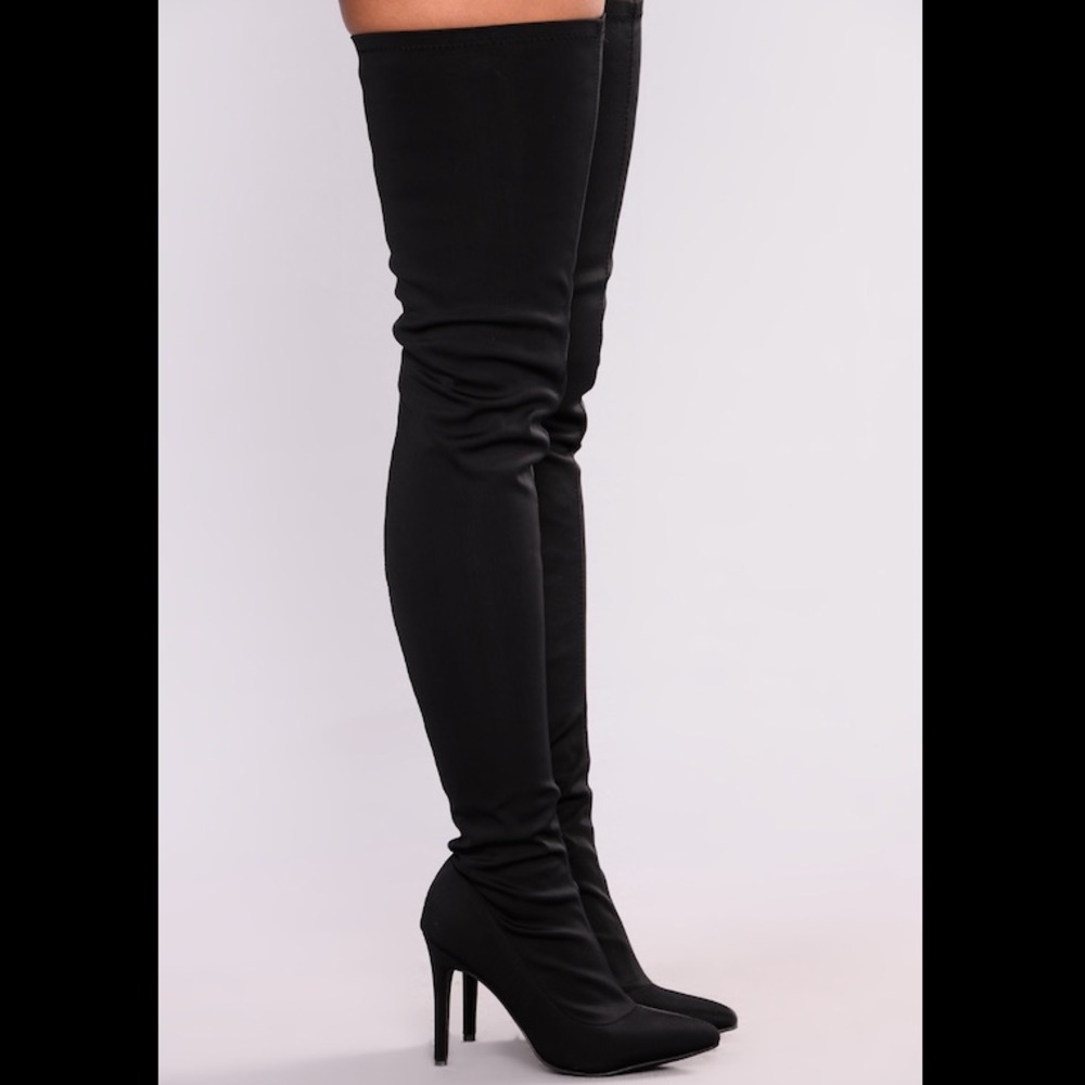 Thigh high stiletto boots